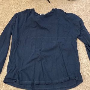 Saugatuch Michigan boat shirt. Navy in color. Large in size. Brand is J. America